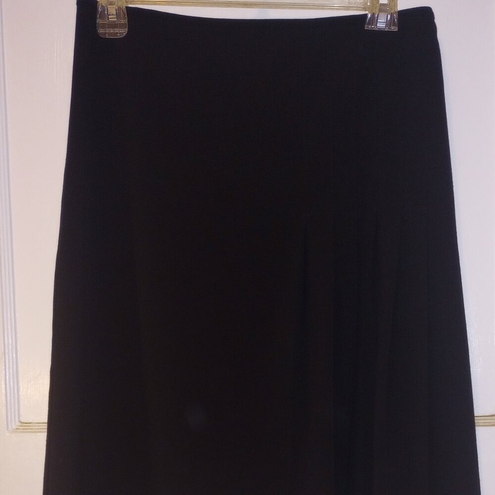 Apt. 9 Black A-Line, Side-Pleat, Knee-Length Skirt, Size 8
